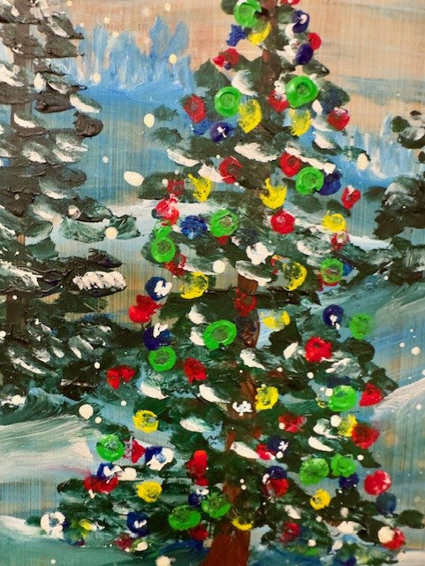 Cutting Board Painting Christmas Tree