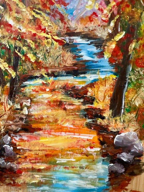 Cutting Board Painting Fall Colors