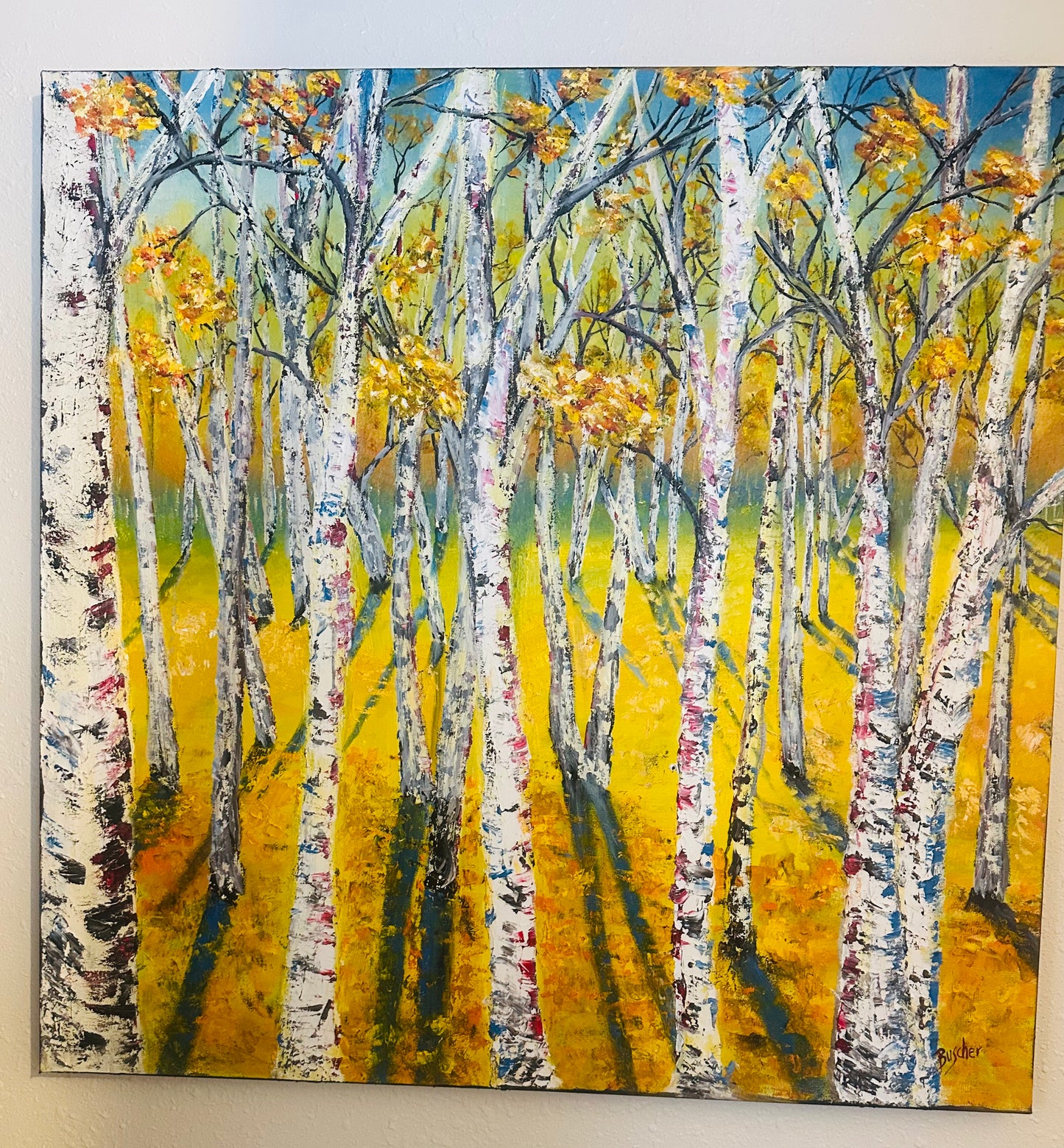 Aspens in a Fall Sunset