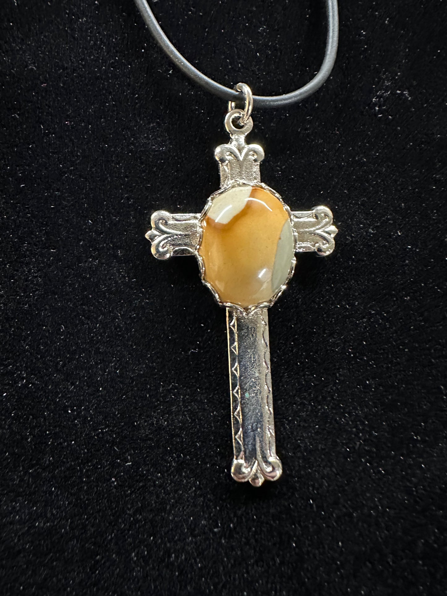 JC115 Cross Pendant with Jasper Stone