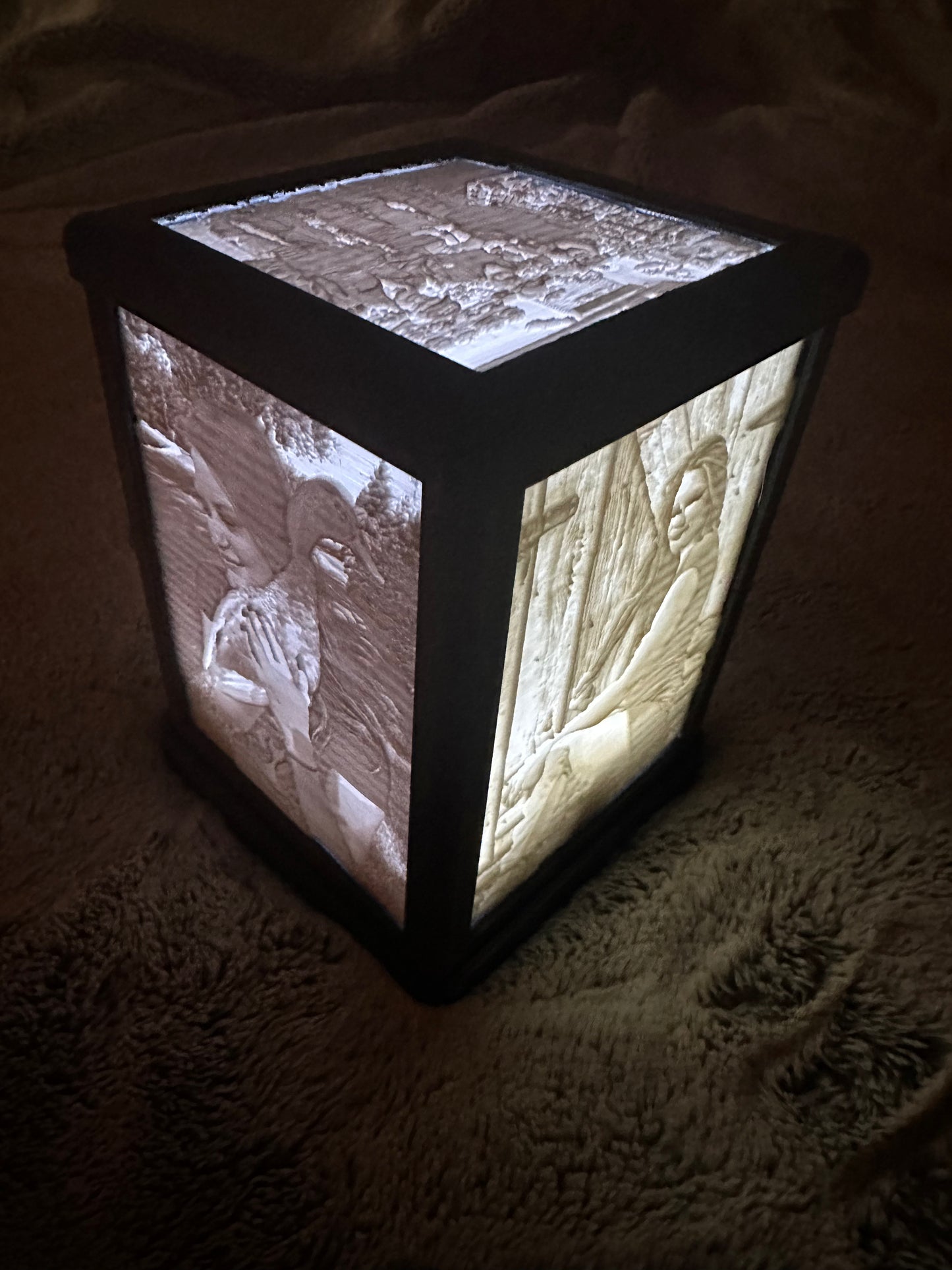 5 panel lighted Lithophane Cube