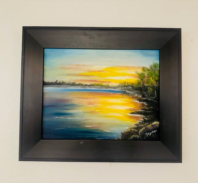 Sunrise over the old fishing pond