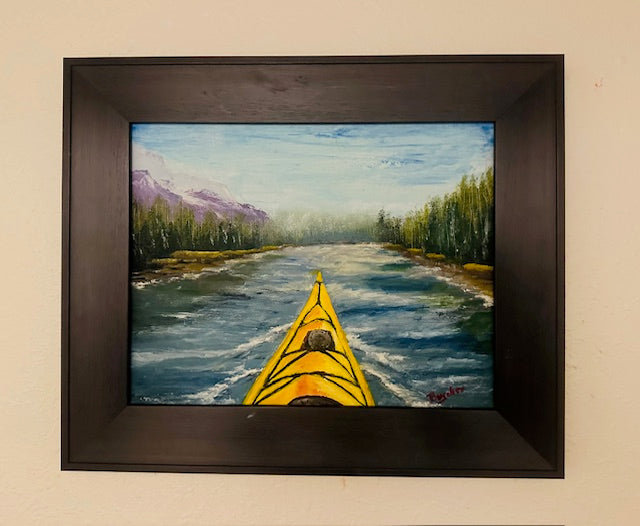 Kayaking up the river