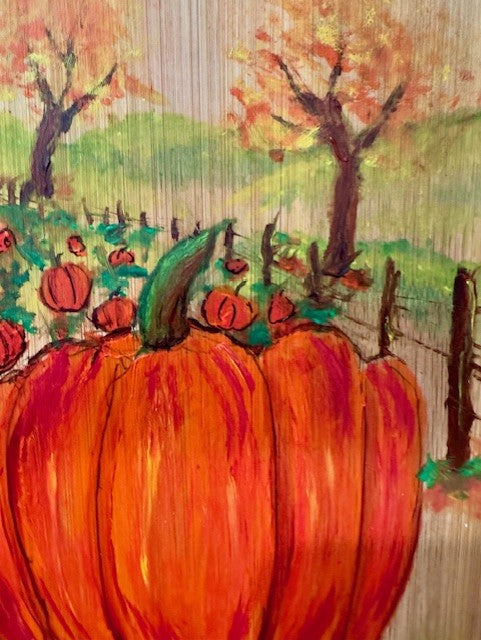 Cutting Board Painting Pumpkin  Fall colors