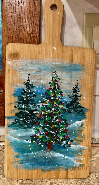 Cutting Board Painting Christmas Tree