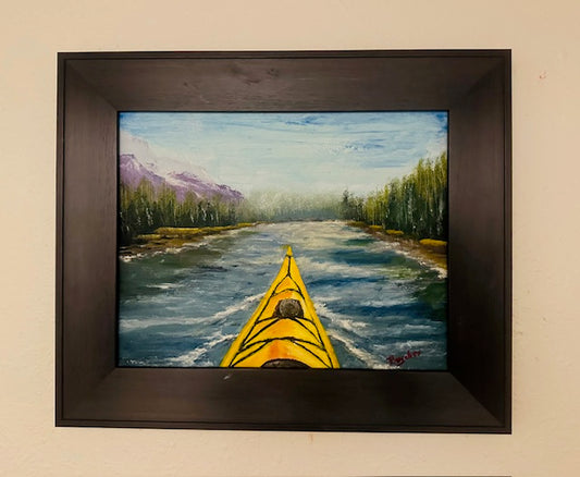 Kayaking up the river